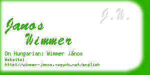 janos wimmer business card
